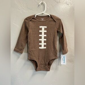 Carter's Toddler Brown Football Long Sleeve Onesie 18 Months